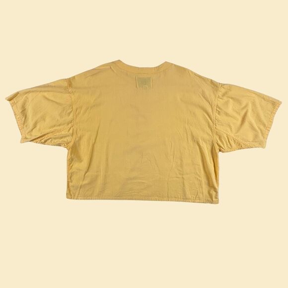 1970s yellow cotton blouse by Fixation Ari, size 24/44 vintage top/shirt - Picture 8 of 8